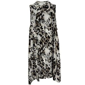 EQUIPMENT FEMME 100% Silk Leopard Print Shirt Dress Size Small